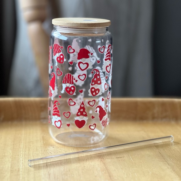 16 oz Valentines Iced Coffee Glass - Picture 4 of 4